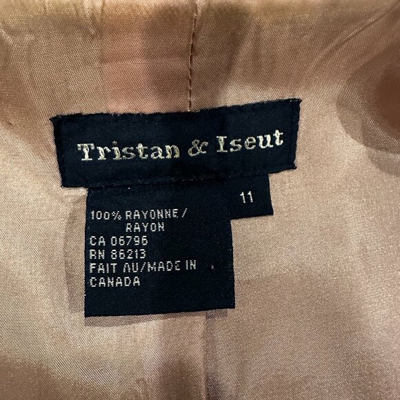 Vintage Tristan & Iseut Tan Safari Inspired Jacket, Size 11 - Picture 11 of 15